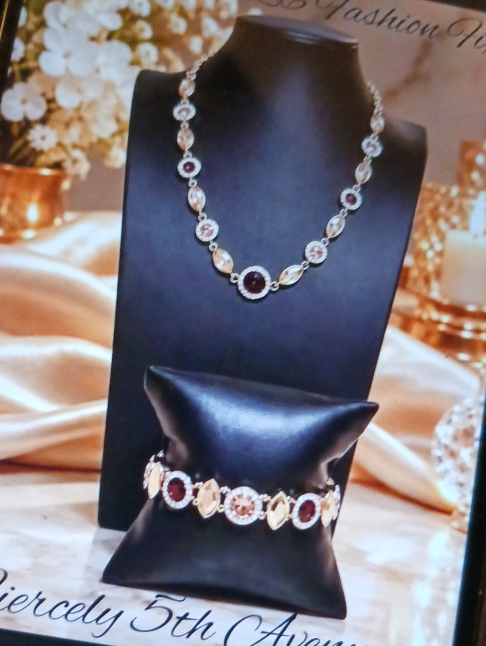 Paparazzi Accessories Red & Silver Necklace Bracelet Set